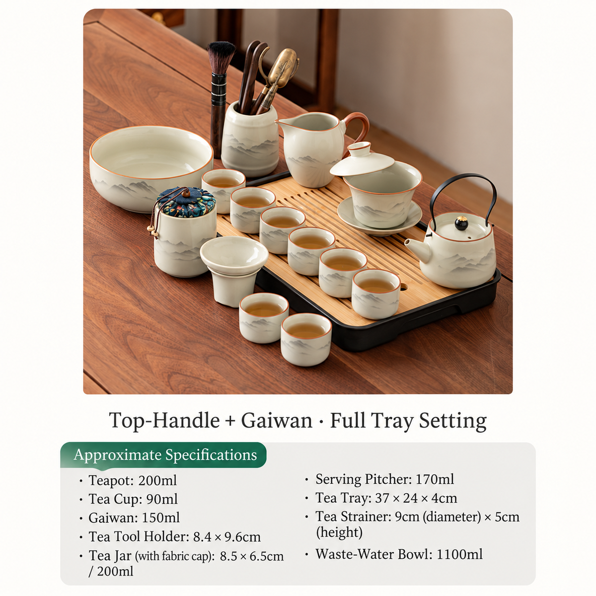 Mountain Landscape Ceramic Gongfu Tea Sets — image 34