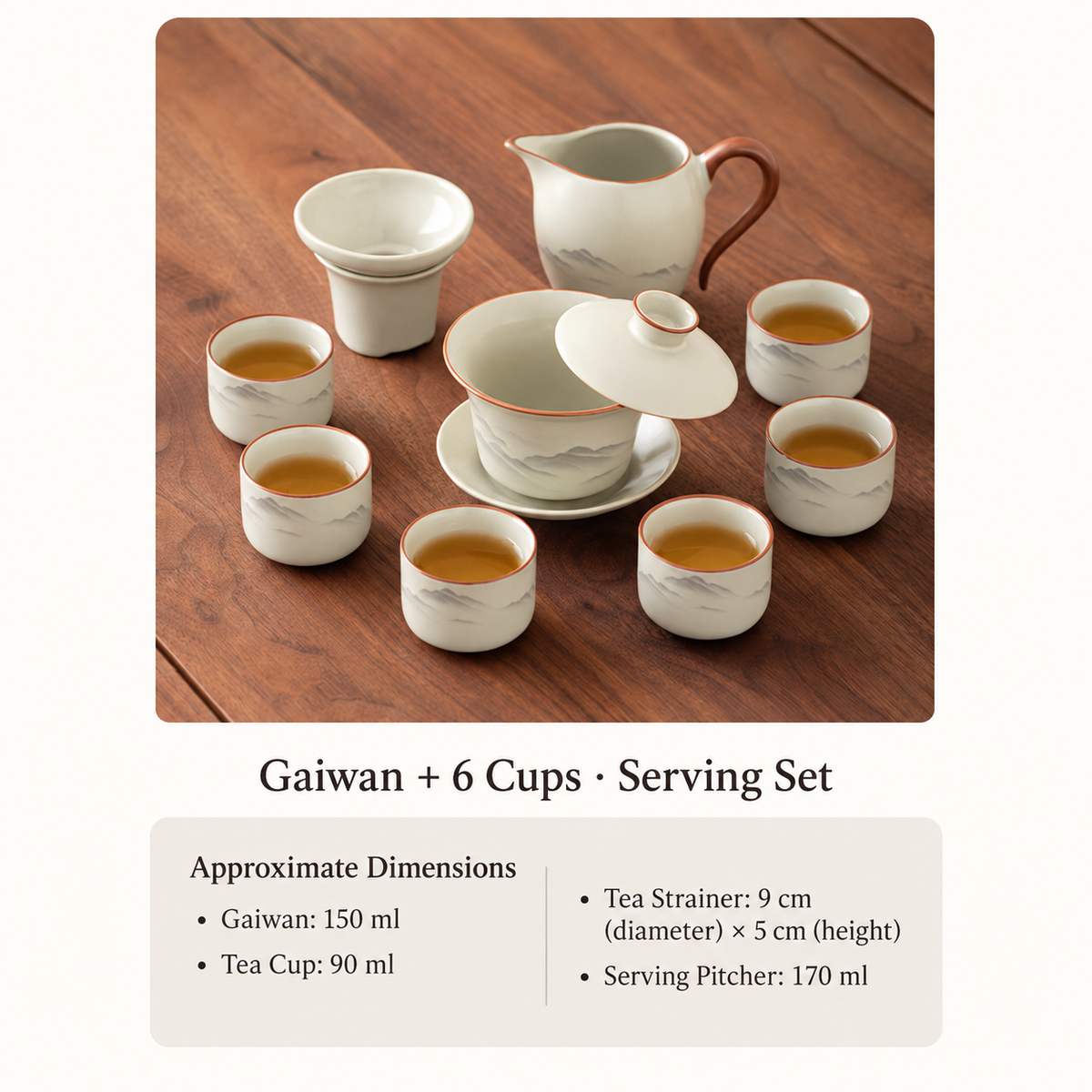 Gaiwan + 6 Cups - Serving Set