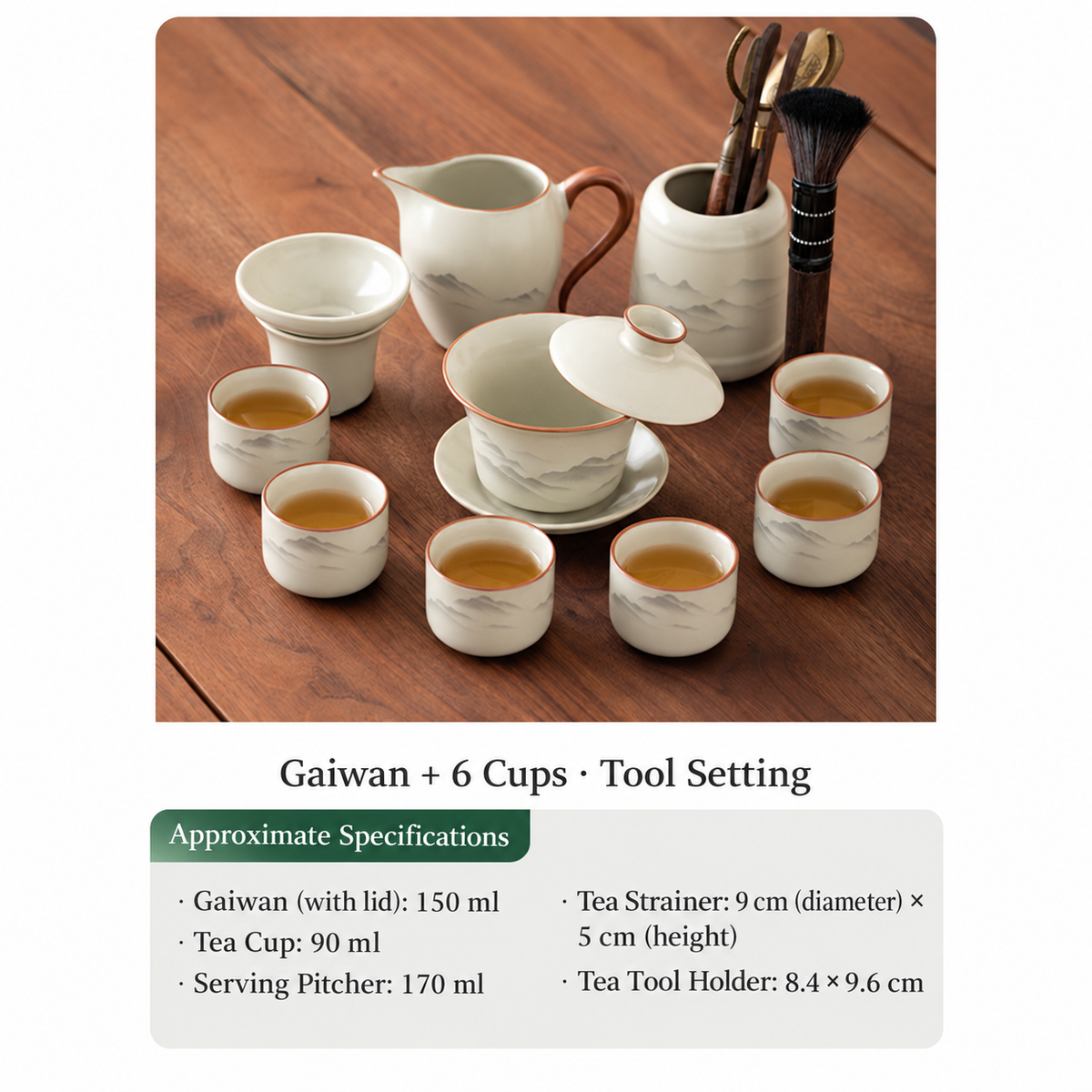 Gaiwan + 6 Cups - Tool Setting