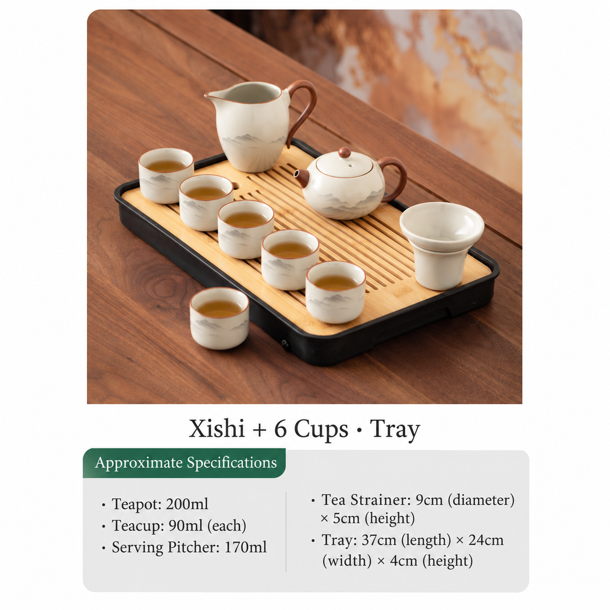 Xishi + 6 Cups - Tray