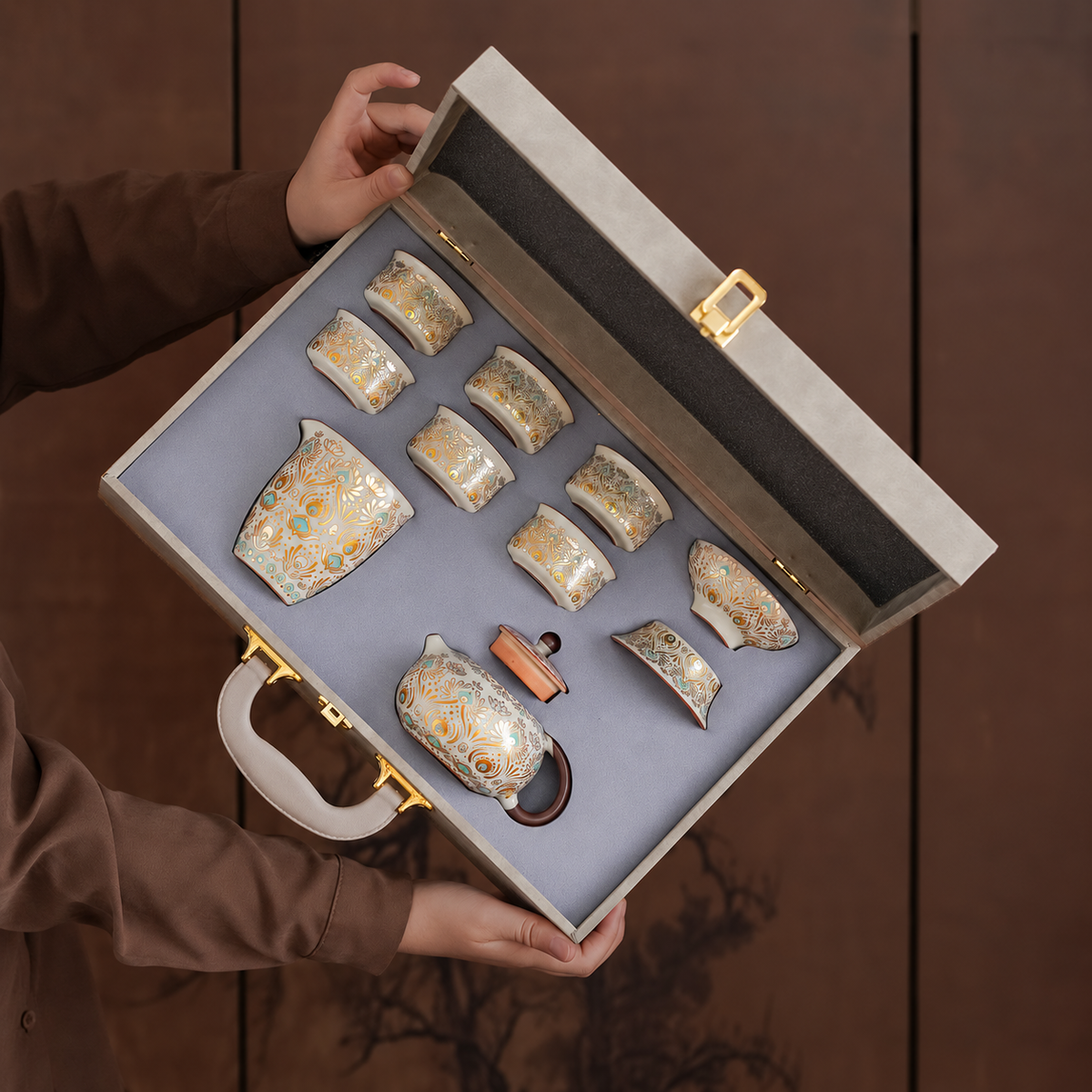 Dunhuang Motif Ceramic Gongfu Tea Set — image 4