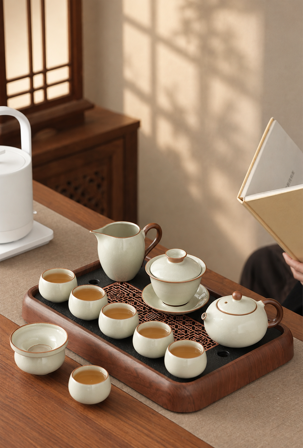A shared tea setting