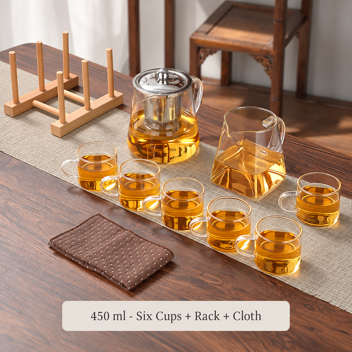 450 ml - Six Cups + Rack + Cloth