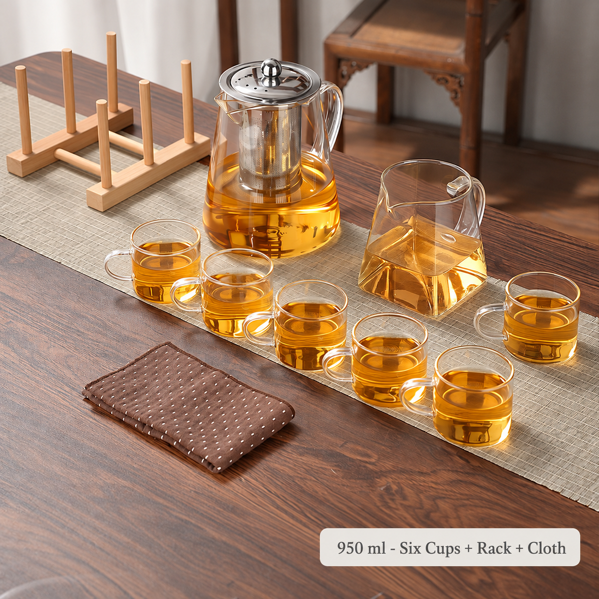 950 ml - Six Cups + Rack + Cloth