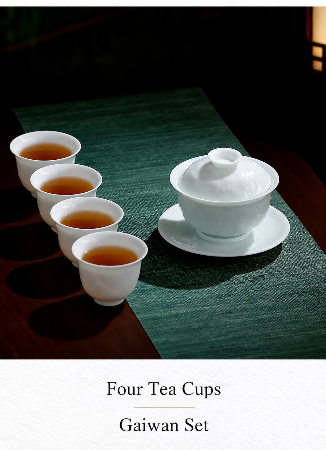 Four small tea cups