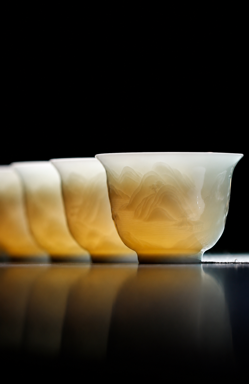 Cups in warm light