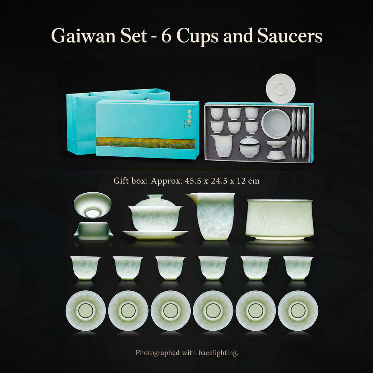 Gaiwan Set - 6 Cups and Saucers