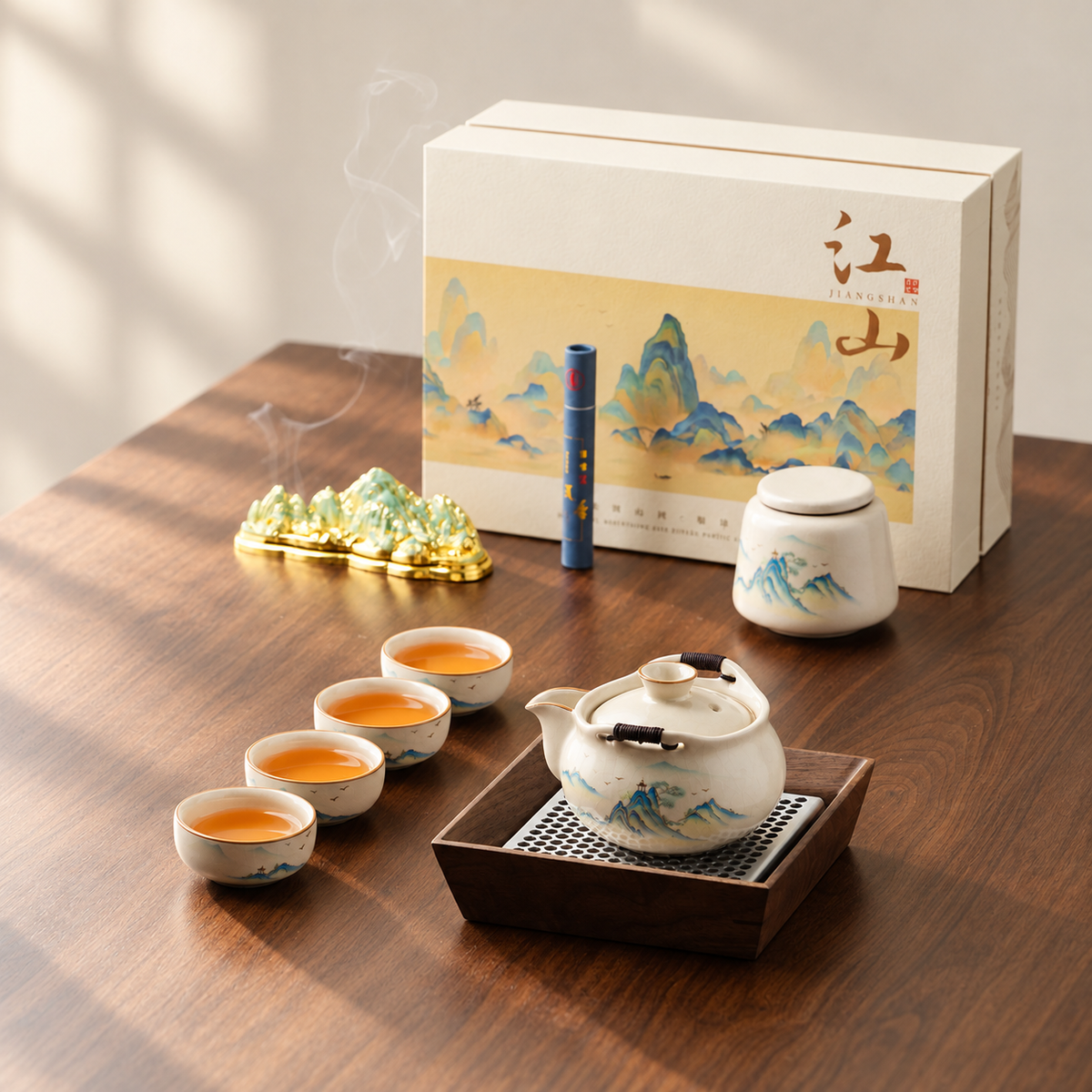 Ceramic Gongfu Tea Set with Landscape Gift Box — image 3