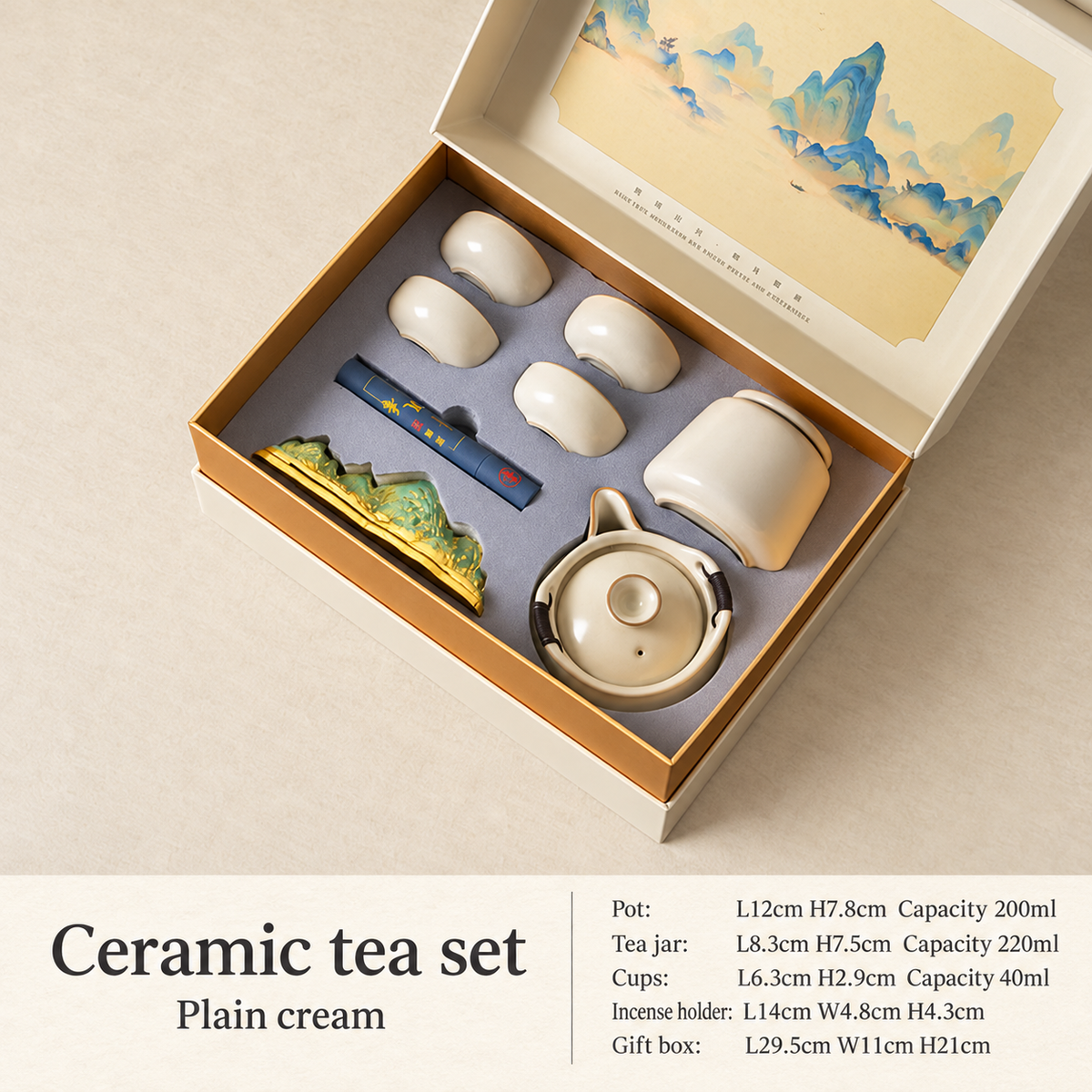 Ceramic Gongfu Tea Set with Landscape Gift Box — image 9