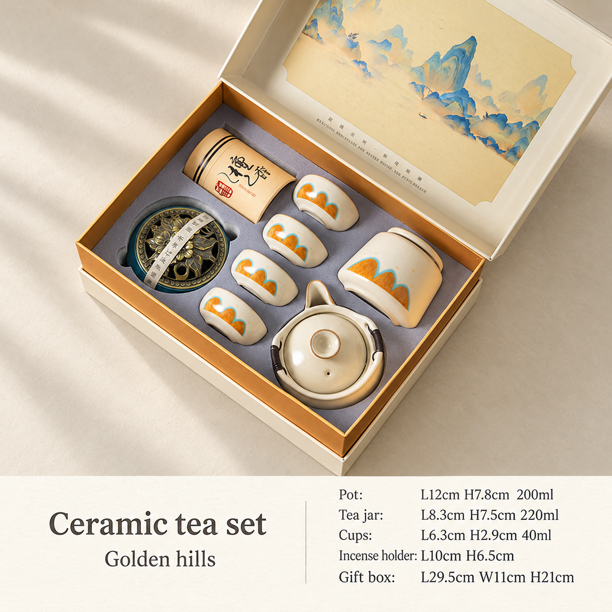 Ceramic Gongfu Tea Set with Landscape Gift Box — image 11