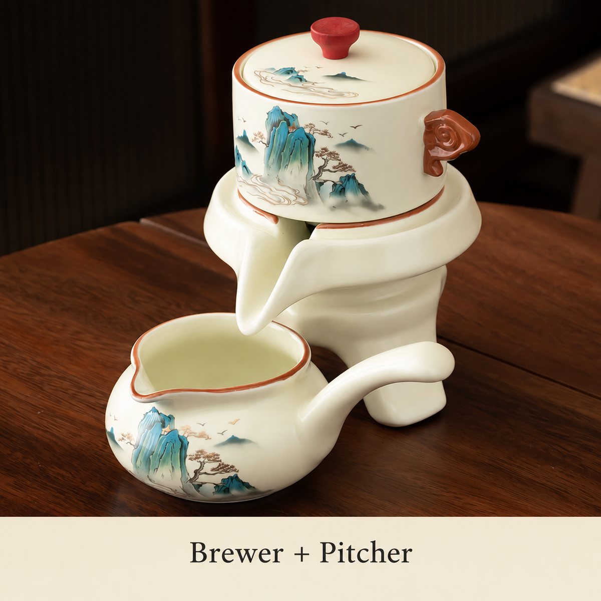 Landscape Ceramic Rotating Brewer Tea Sets — image 6