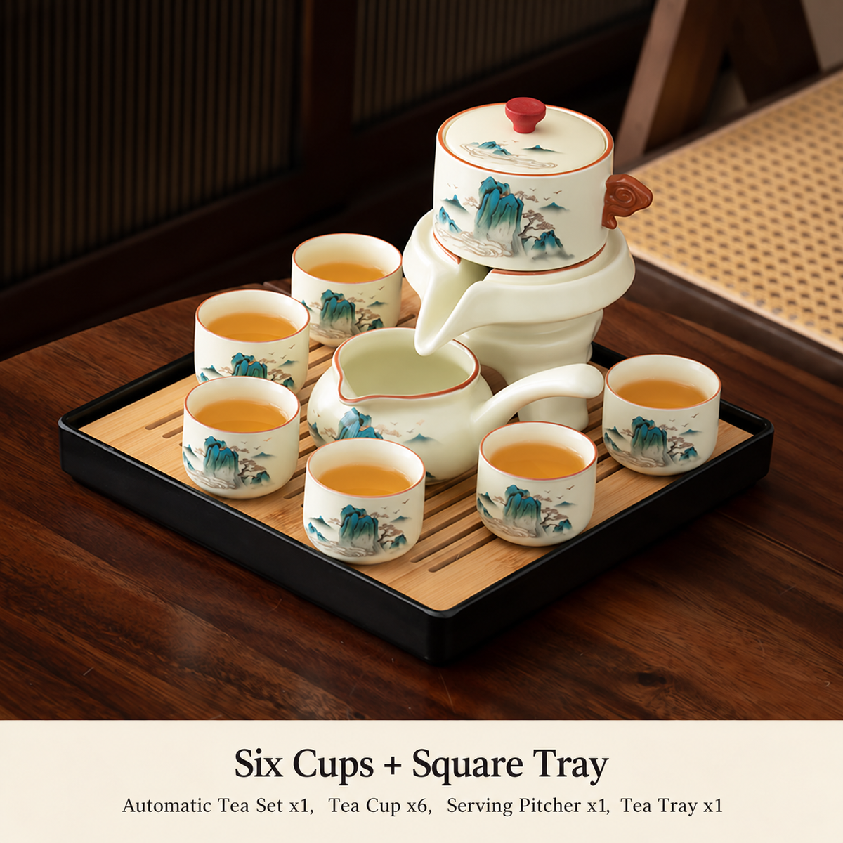 Landscape Ceramic Rotating Brewer Tea Sets — image 12
