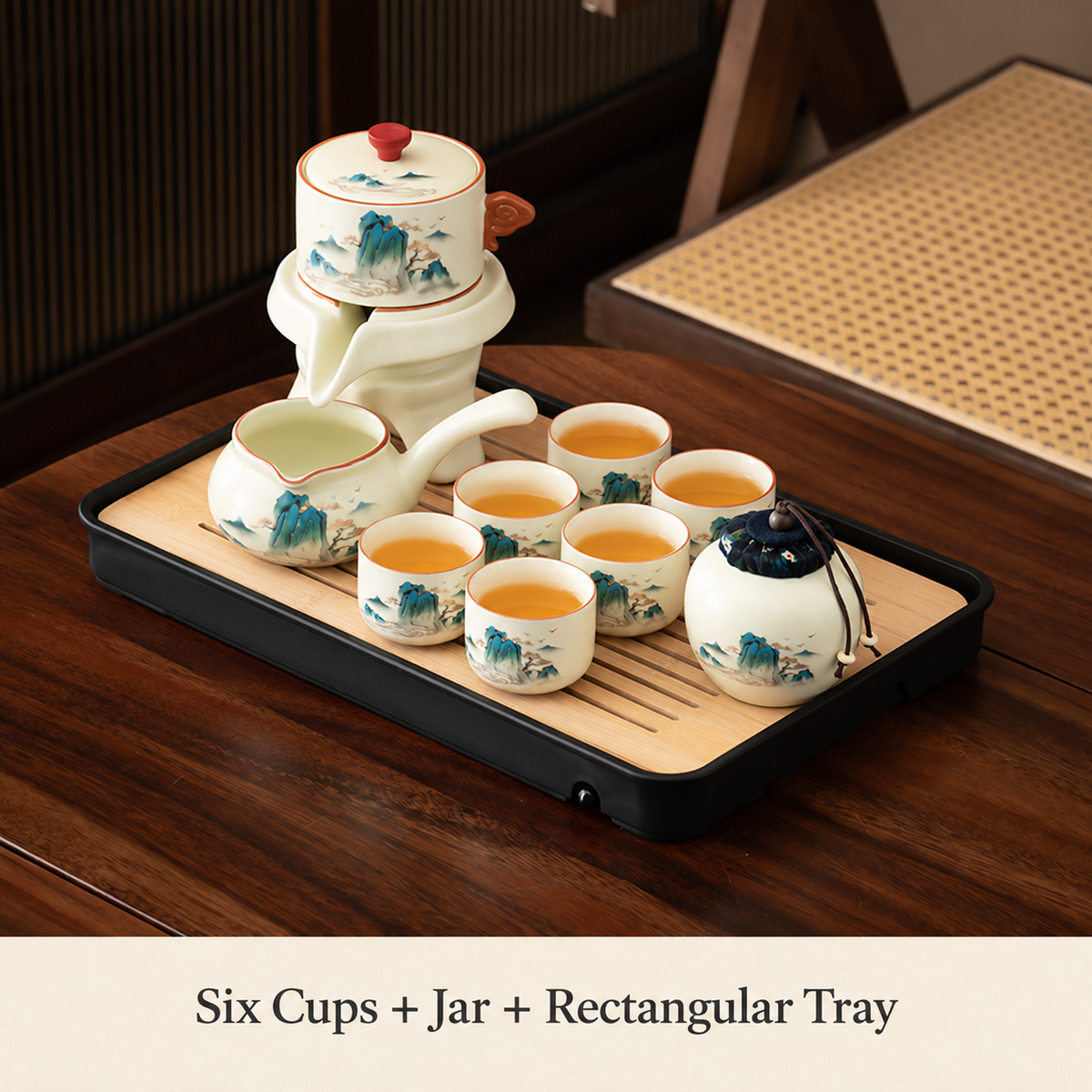 Landscape Ceramic Rotating Brewer Tea Sets — image 18