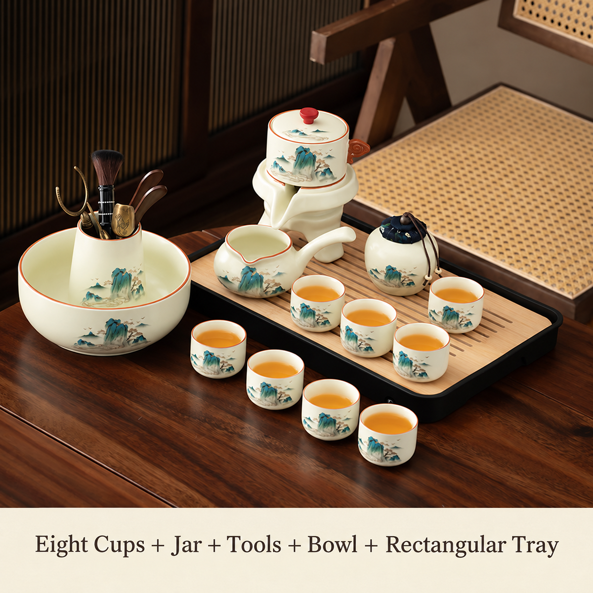 Landscape Ceramic Rotating Brewer Tea Sets — image 21