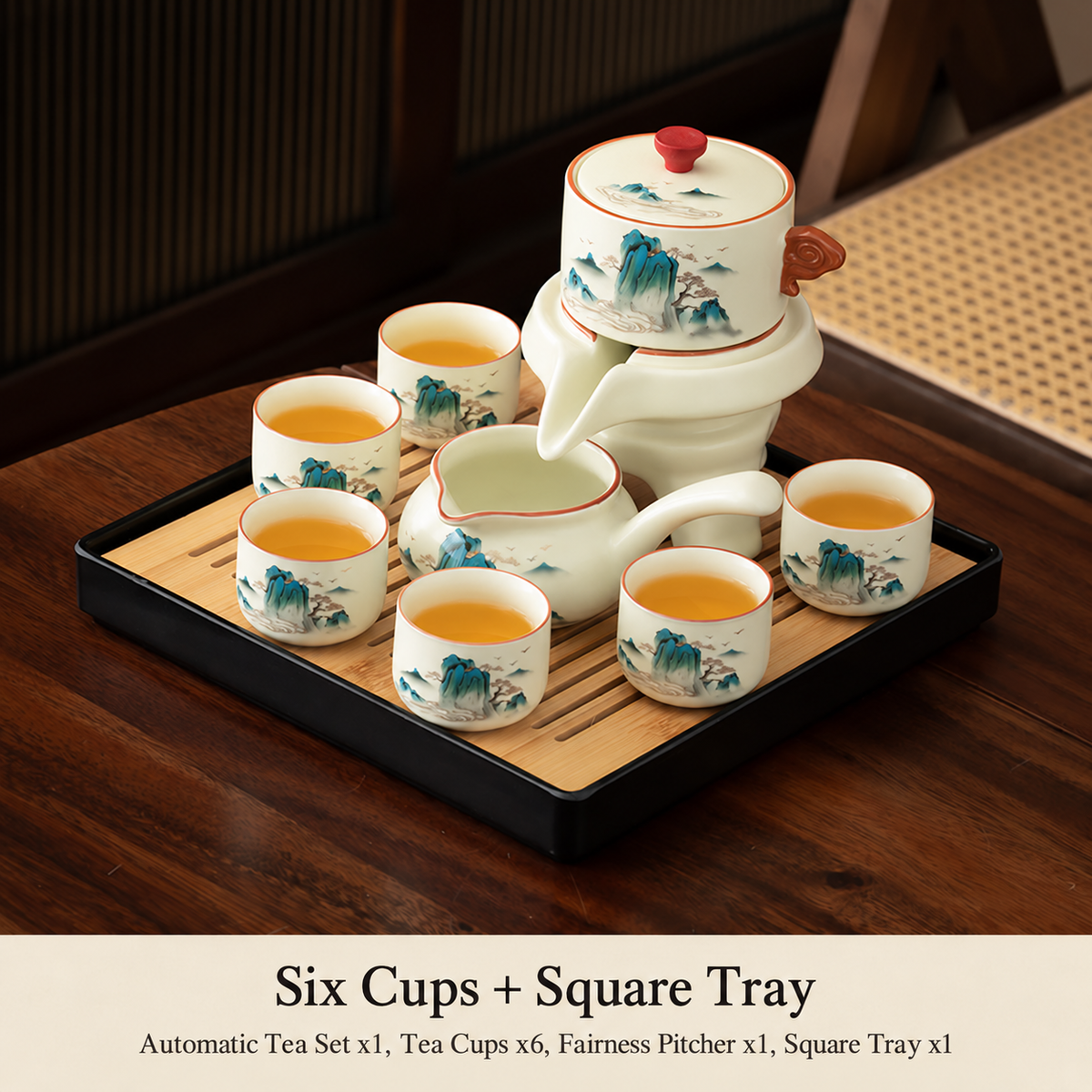 Six Cups + Square Tray