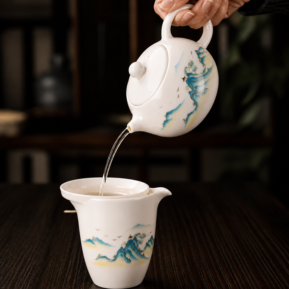 Jiangshan Mountain and River Ceramic Tea Set — image 3