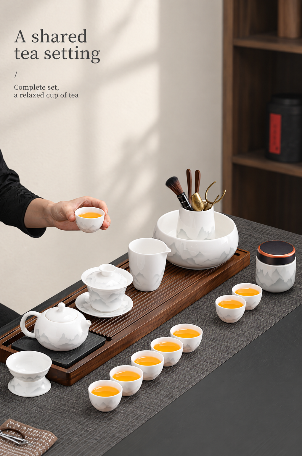 A shared tea setting