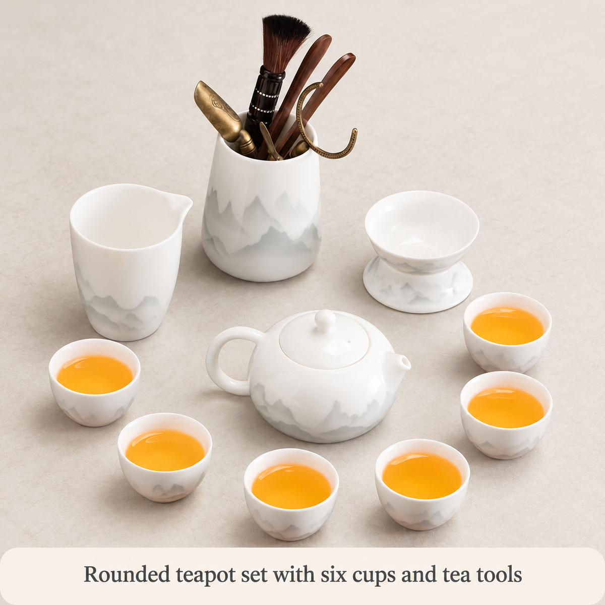 Ink-Landscape Porcelain Gongfu Tea Set — image 13
