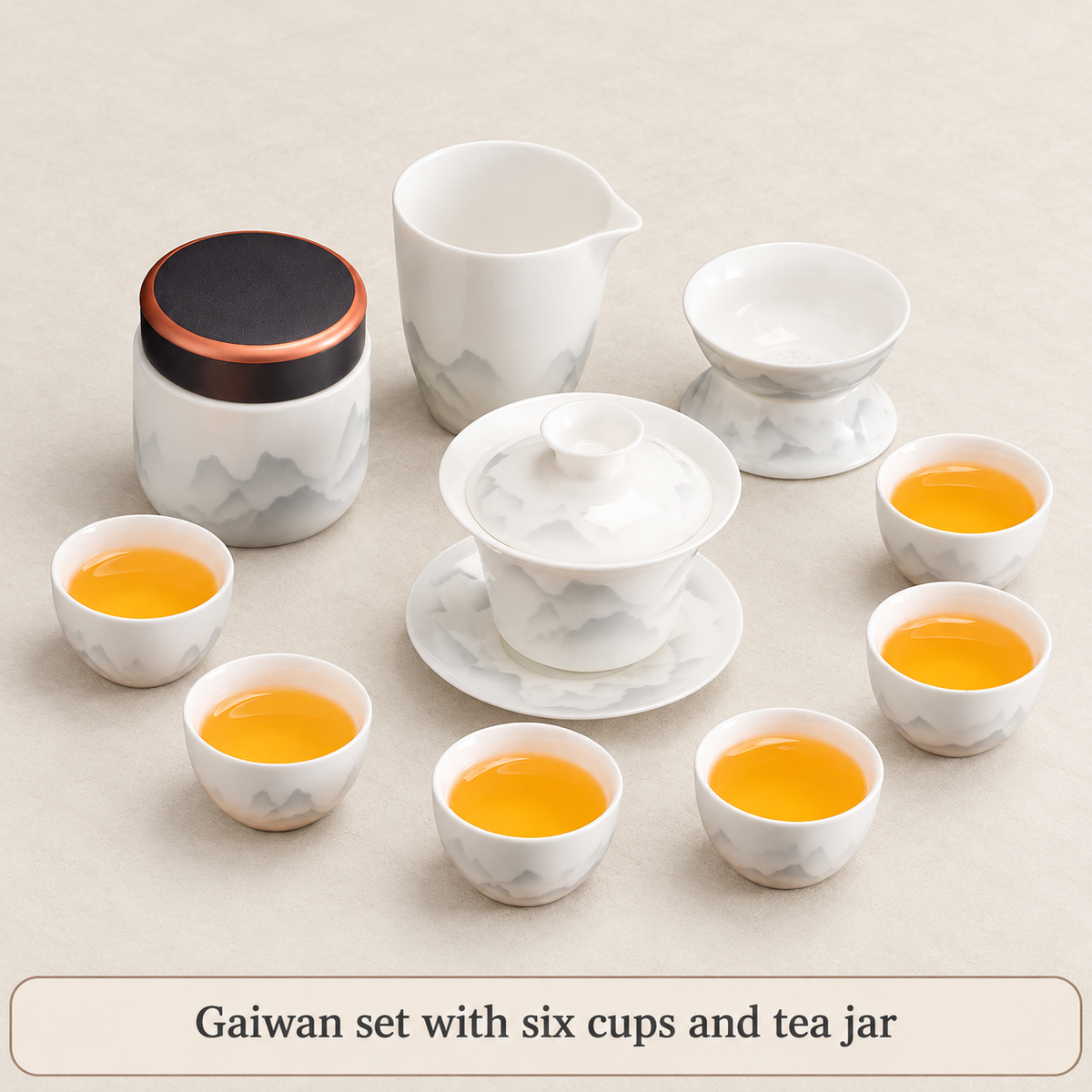 Ink-Landscape Porcelain Gongfu Tea Set — image 15