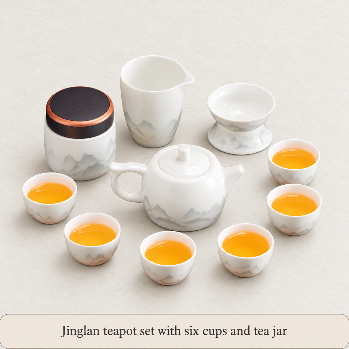 Jinglan teapot — 6 cups, pitcher, filter and jar