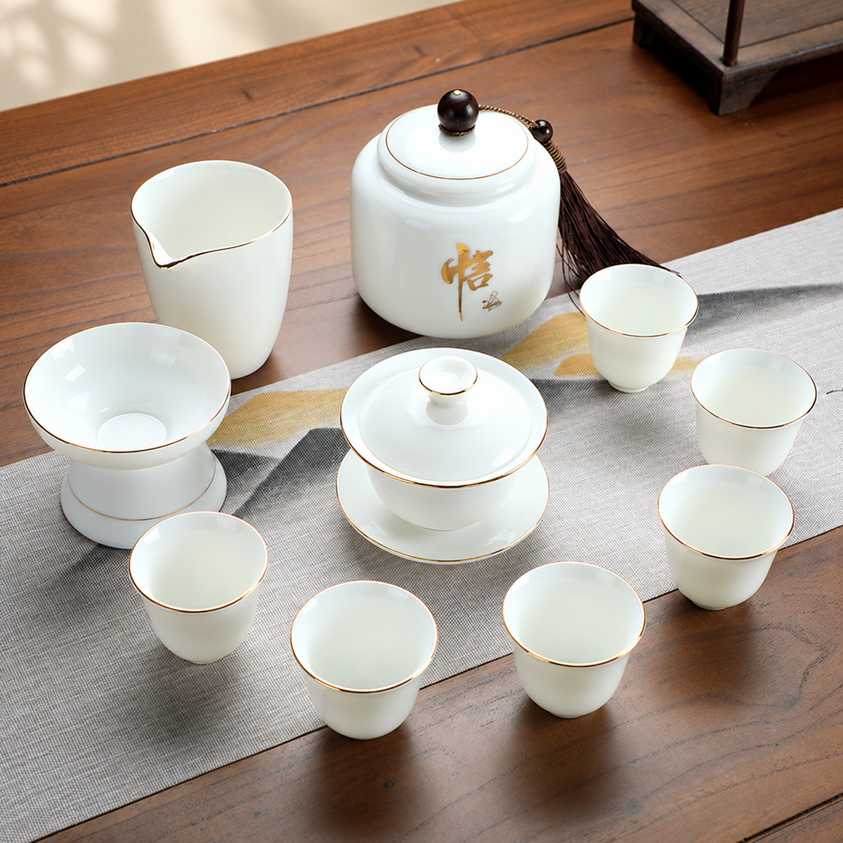 Classic Gaiwan - Six Cups, Pitcher, Filter and Jar
