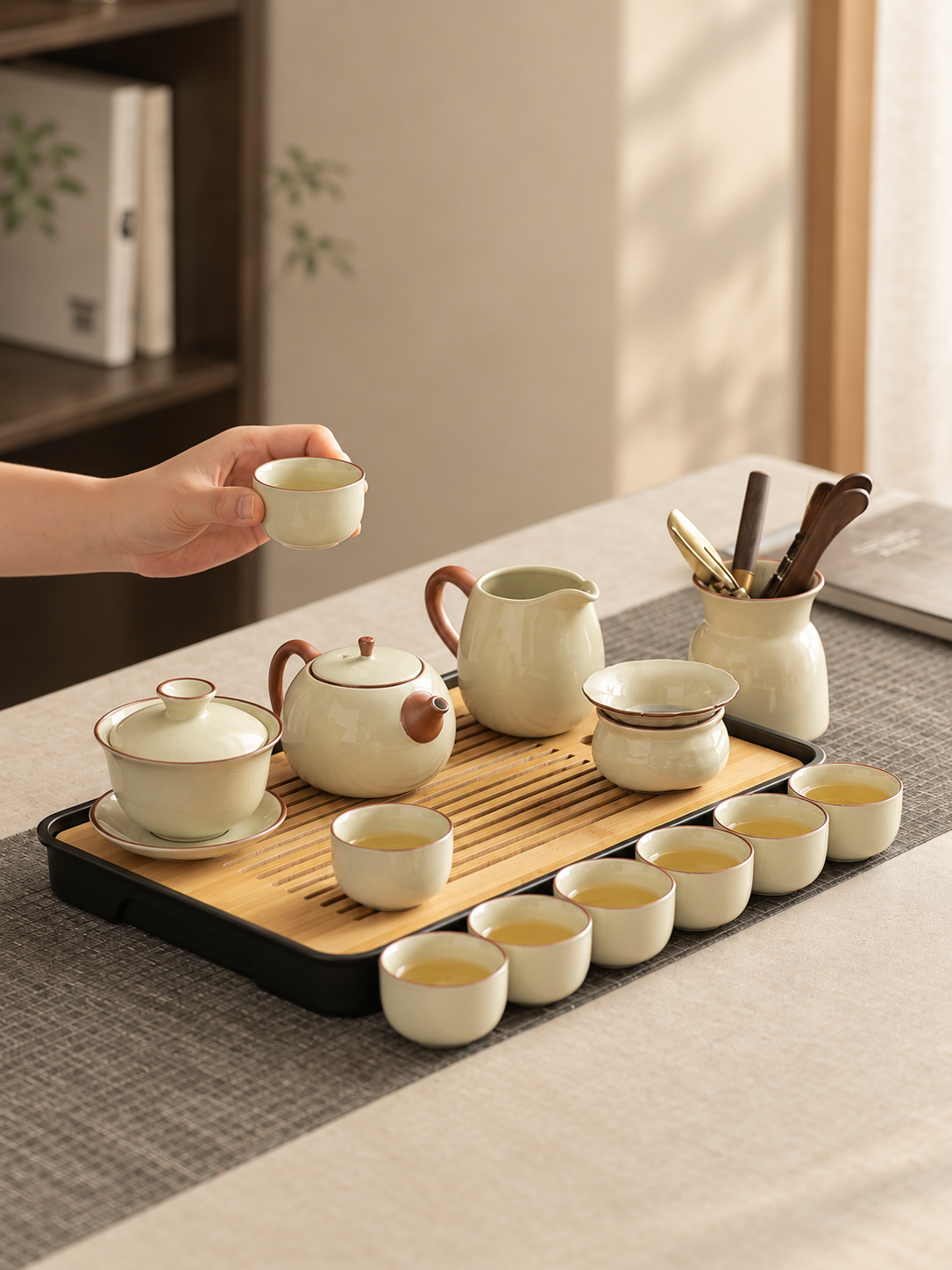 Cream Glaze Gongfu Tea Sets — image 1
