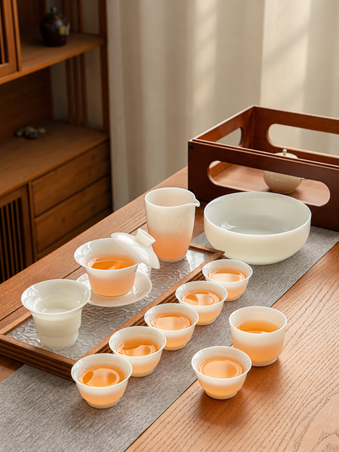 Pale Ceramic Gongfu Gaiwan Tea Sets — image 5