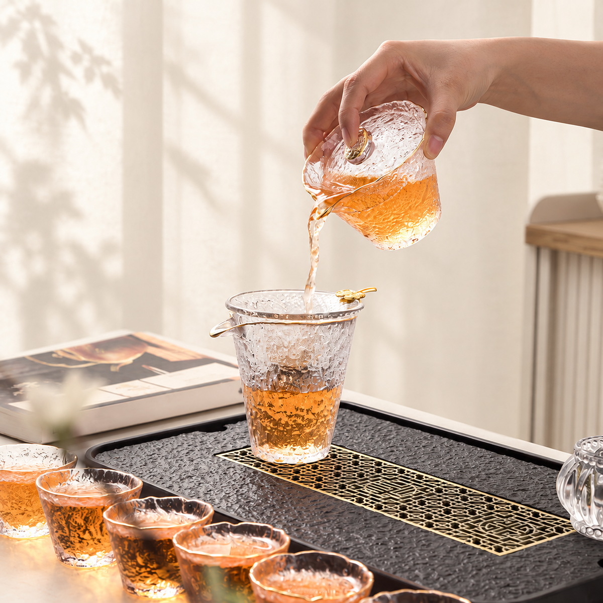 Textured Glass Tea Sets — image 3