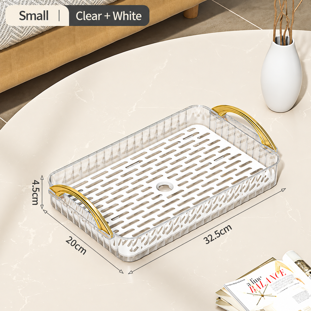 Small - Clear with White Insert