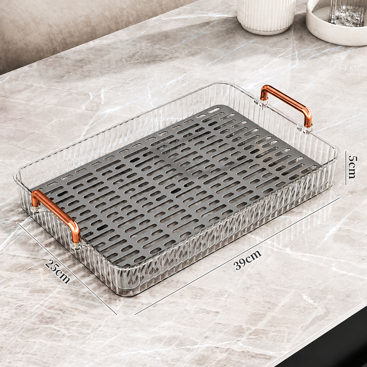 Large - Clear with Grey Insert
