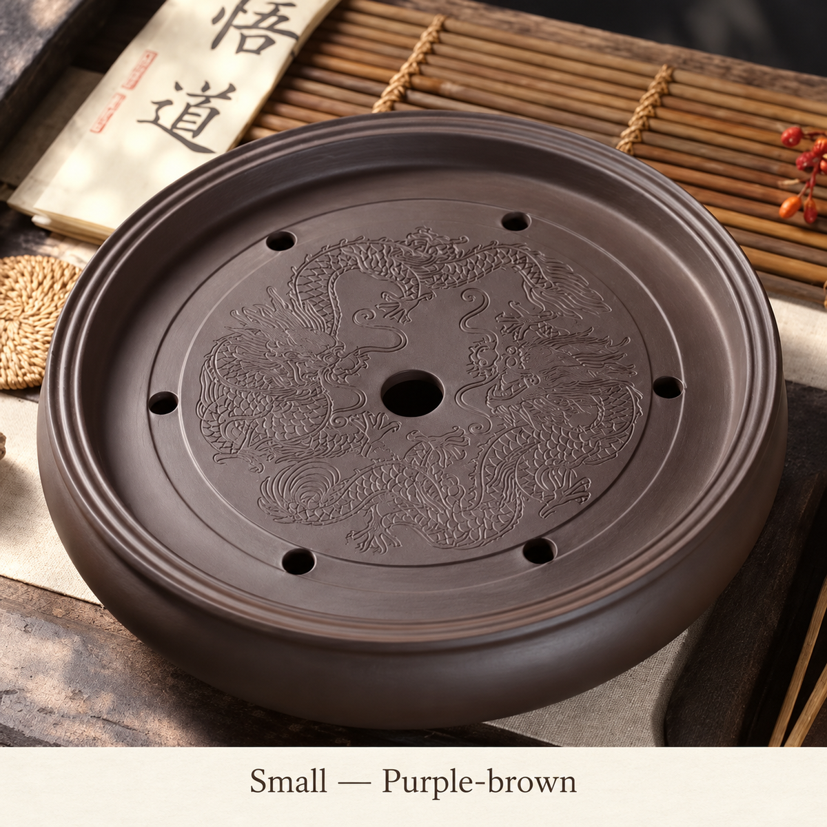Dragon-Pattern Ceramic Tea Tray — image 6