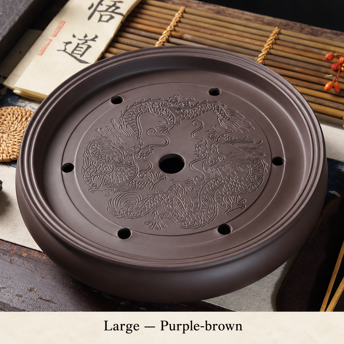 Dragon-Pattern Ceramic Tea Tray — image 12
