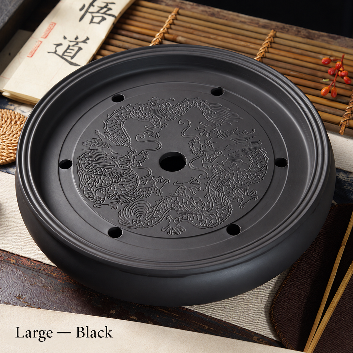 Dragon-Pattern Ceramic Tea Tray — image 14