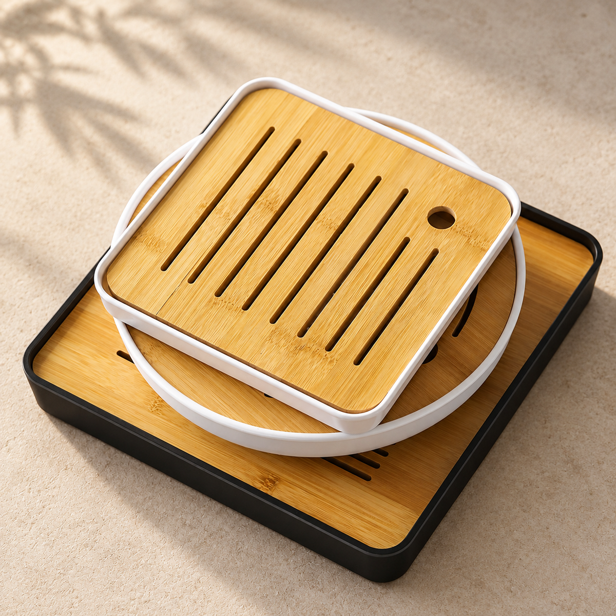 Bamboo-Top Gongfu Tea Trays — image 2