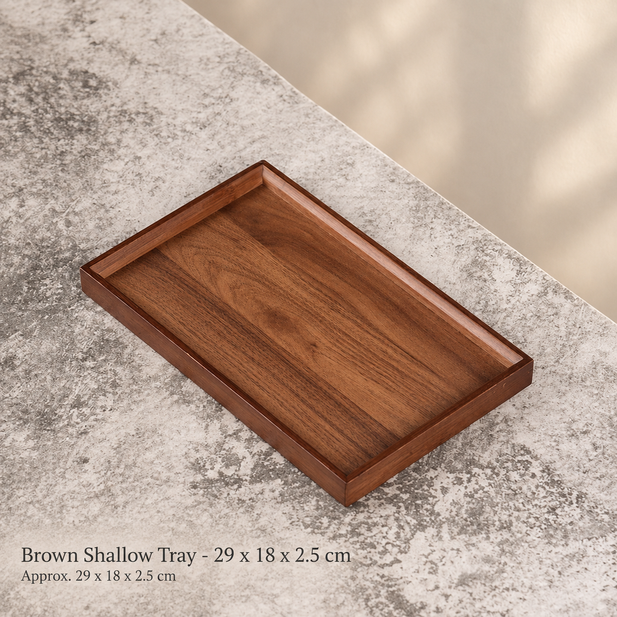 Brown Shallow Tray - 29 x 18 x 2.5 cm
