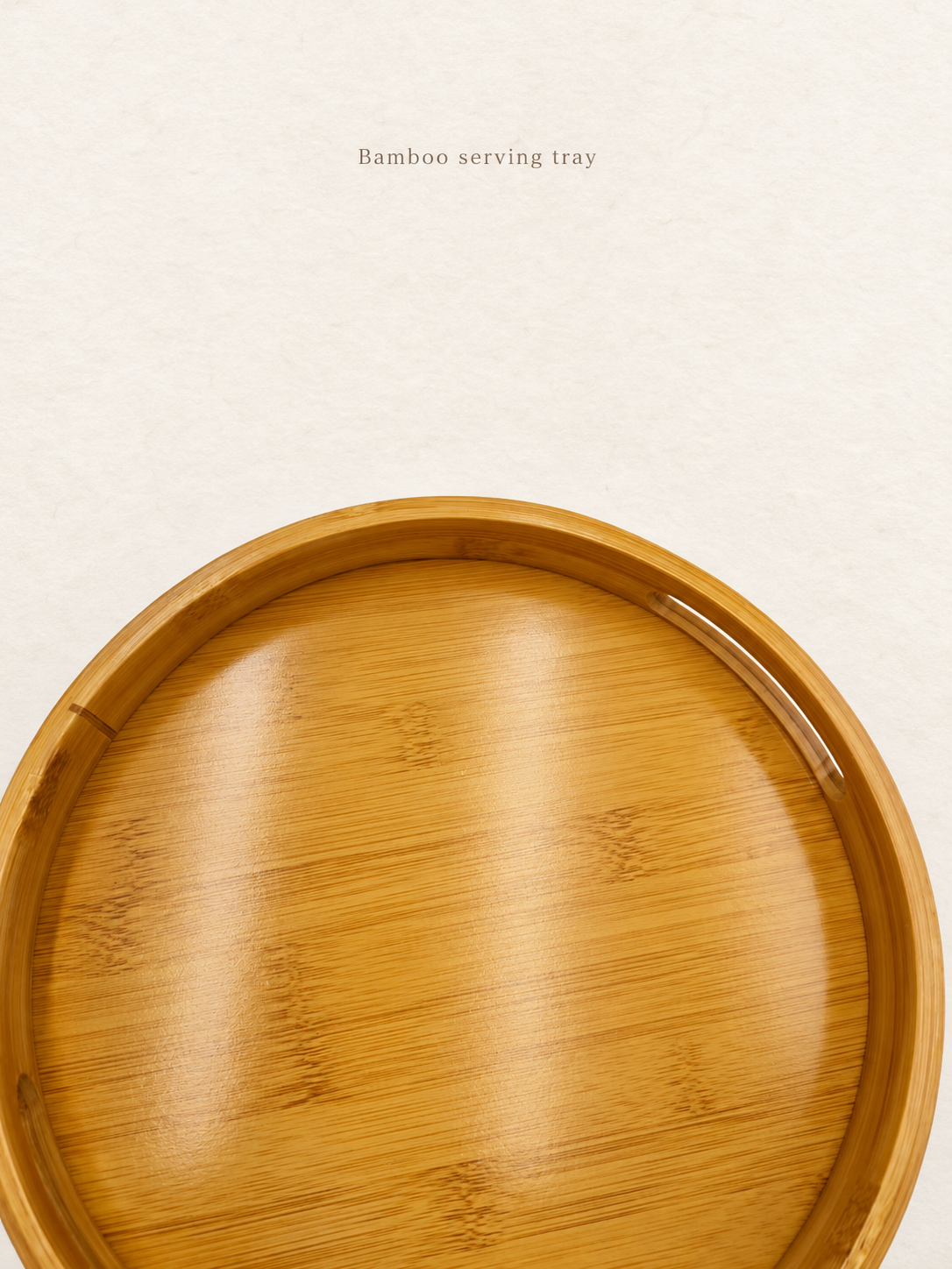 Honey-Finish Round Bamboo Serving Tray — image 3