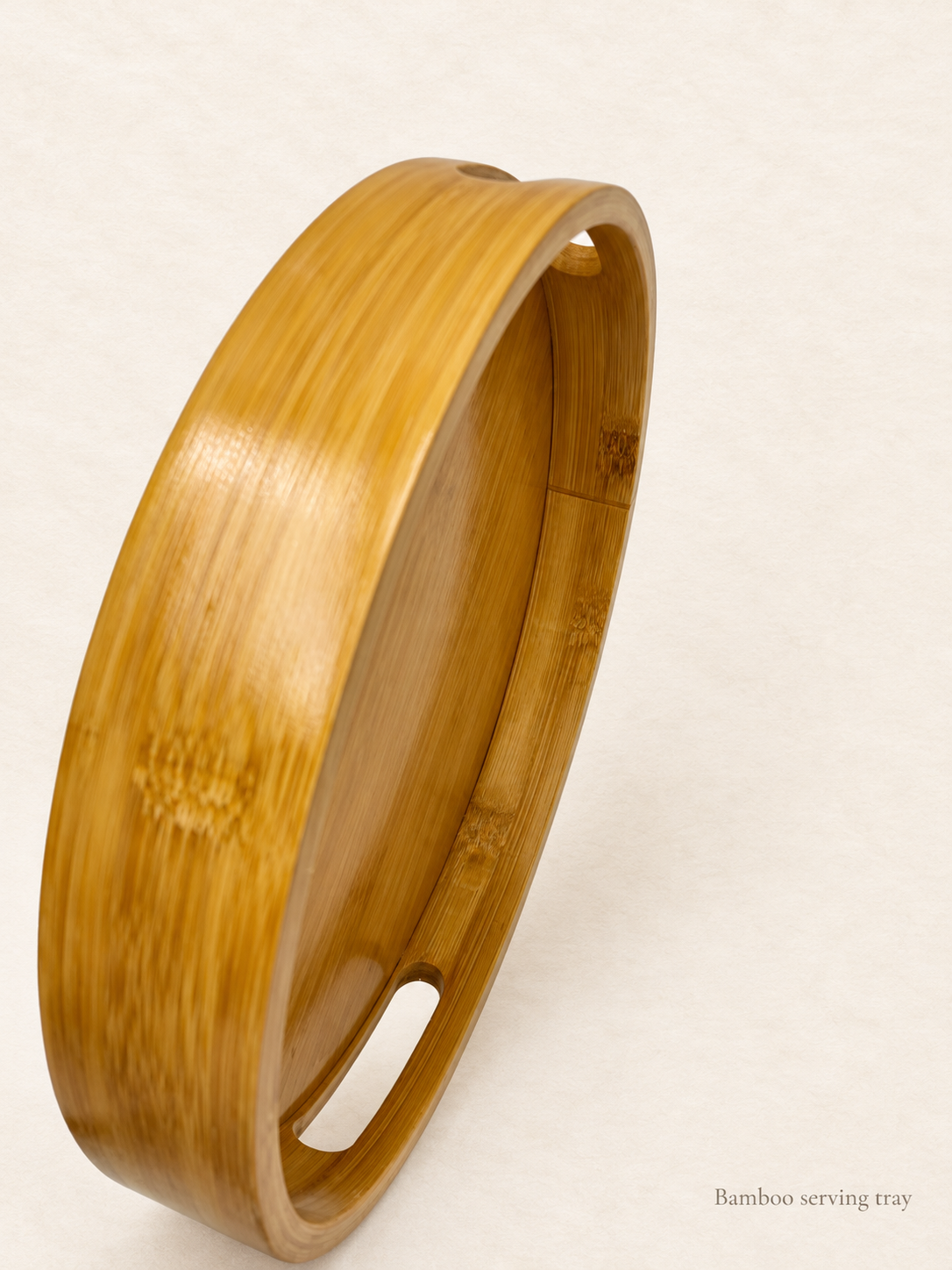 Honey-Finish Round Bamboo Serving Tray — image 6