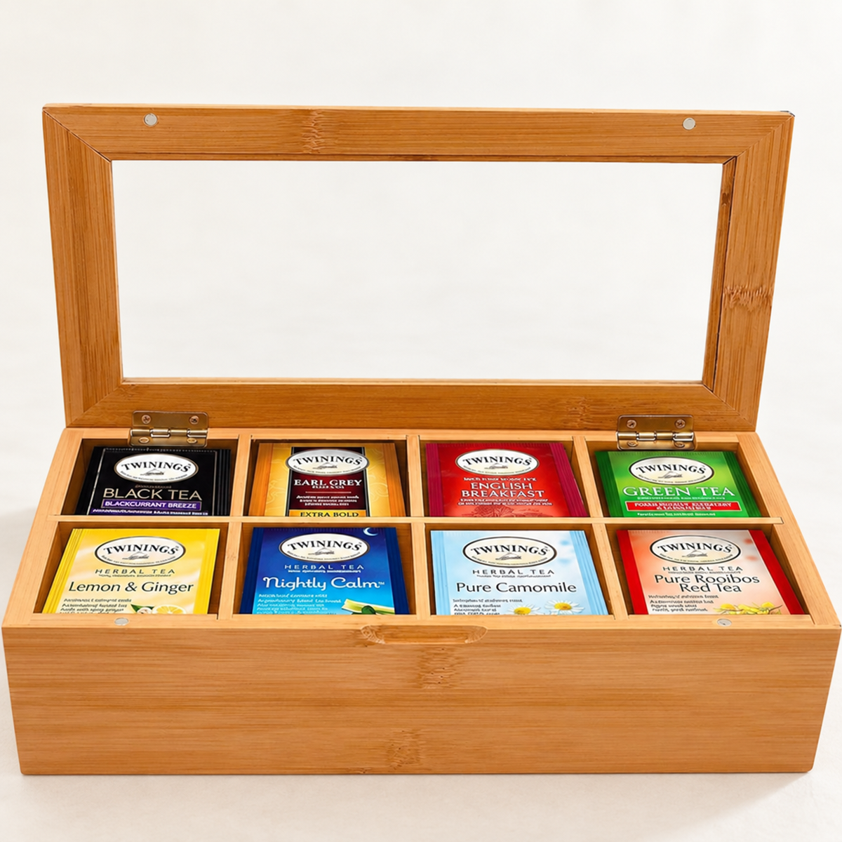 Eight-Compartment Bamboo Tea Bag Organizer — image 3
