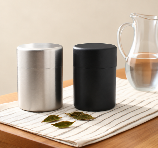 Double-Lid Stainless-Steel Tea Canister