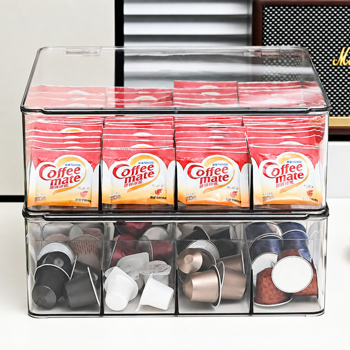 Front View of Stacked Boxes