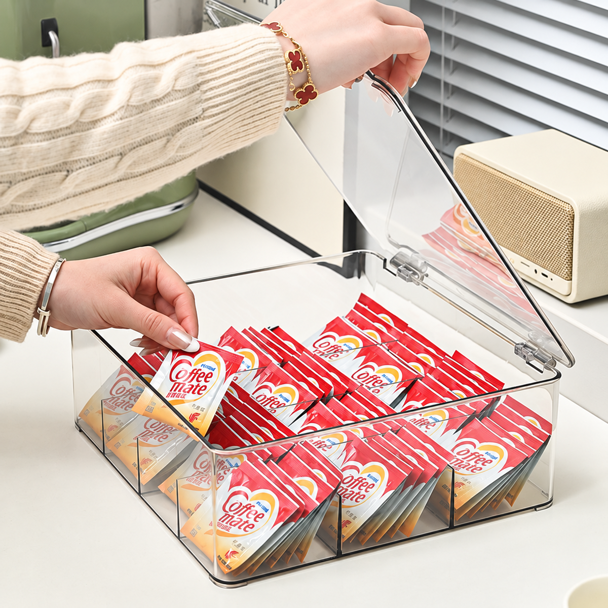 Clear Twelve-Compartment Tea Organizer — image 4