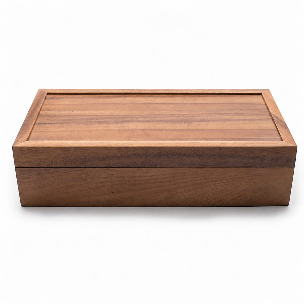 Brown Ten-Compartment Wooden Tea Chest — image 2