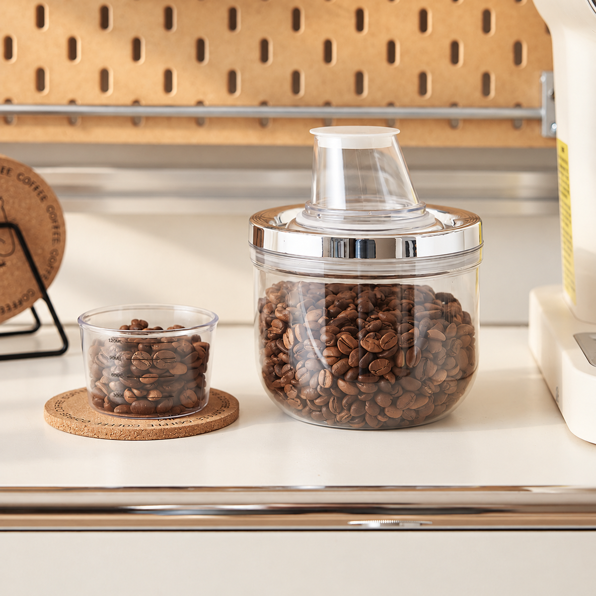 Clear Pouring Storage Jar with Measuring Cup — image 5