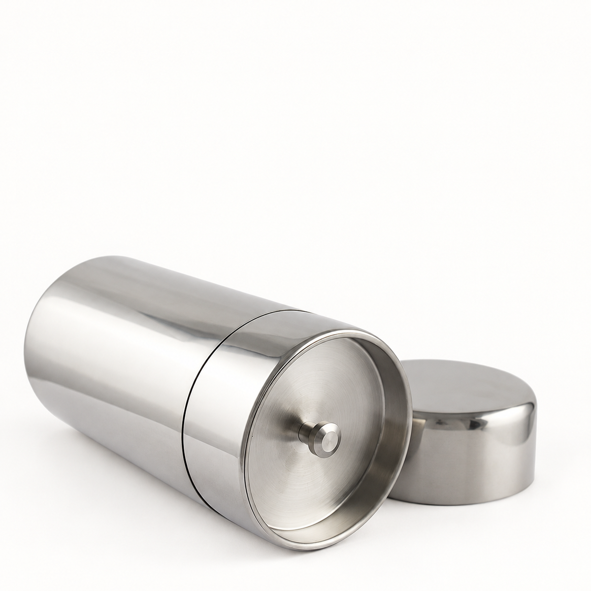 Polished Stainless Steel Tea Canister — image 3