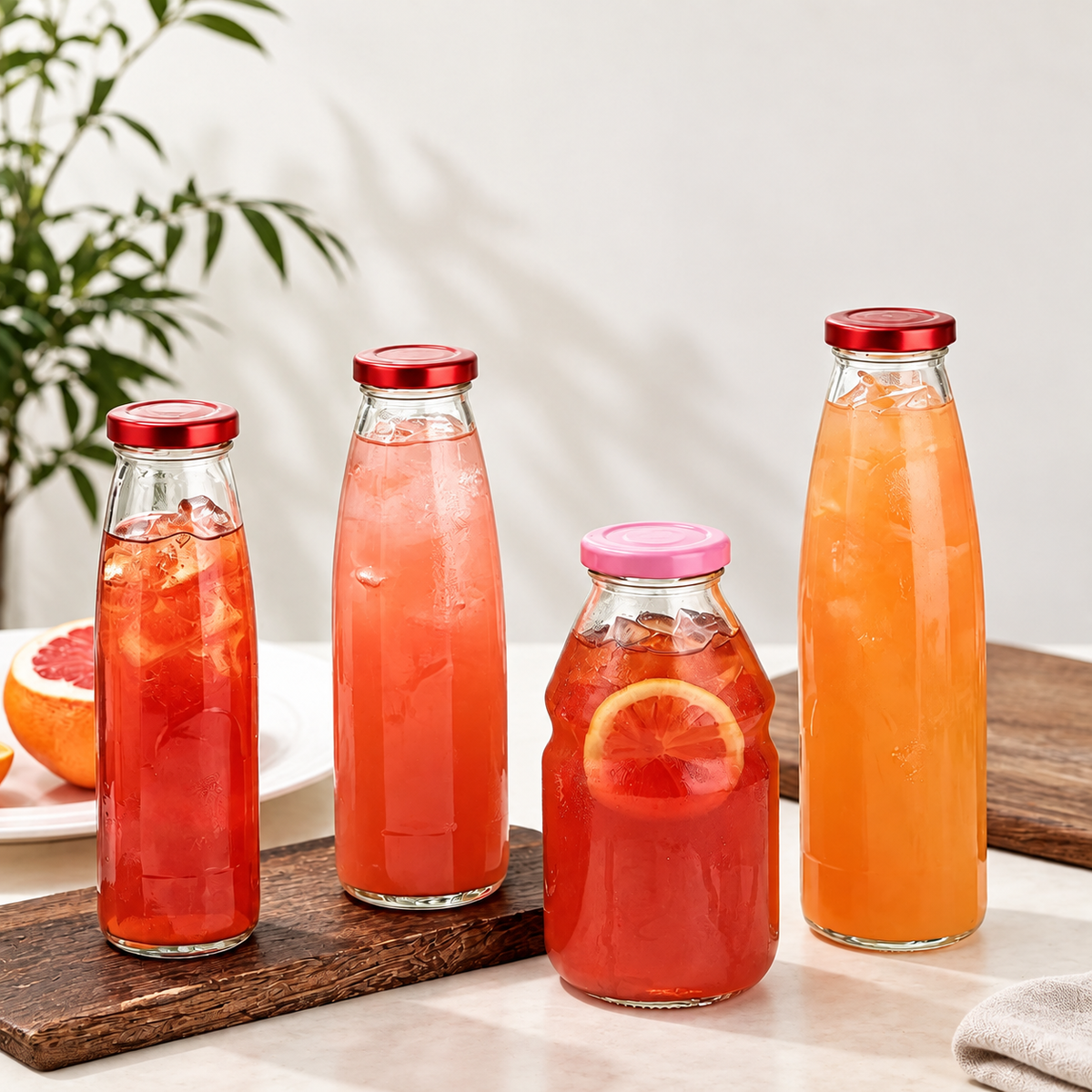 Clear Glass Beverage Bottle - source image 1