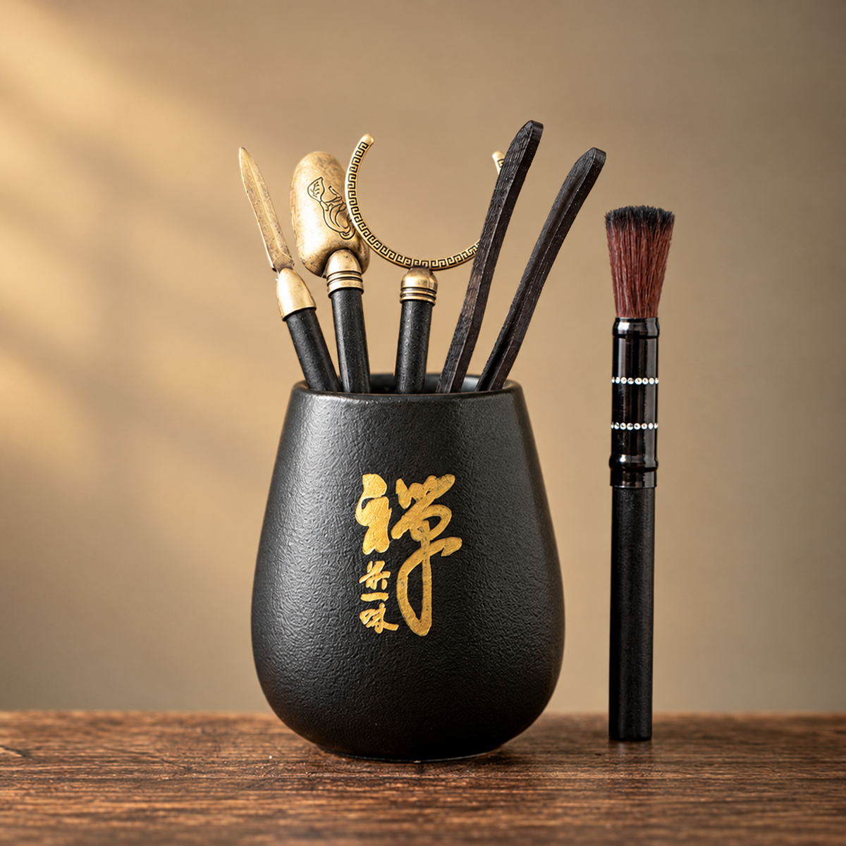 Black - Tea and Zen Inscription