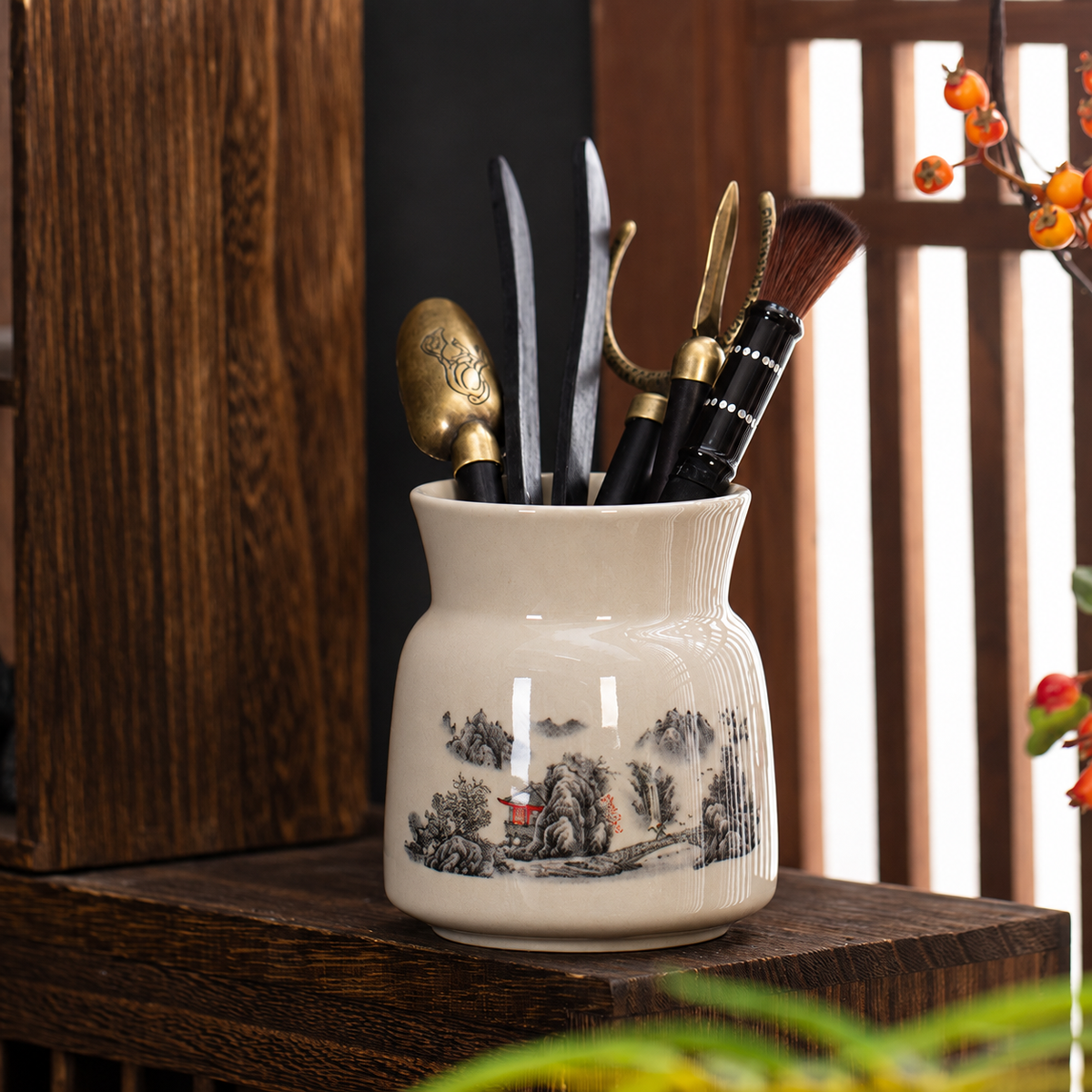 Tea Ritual Tool Set with Ceramic Holder — image 2