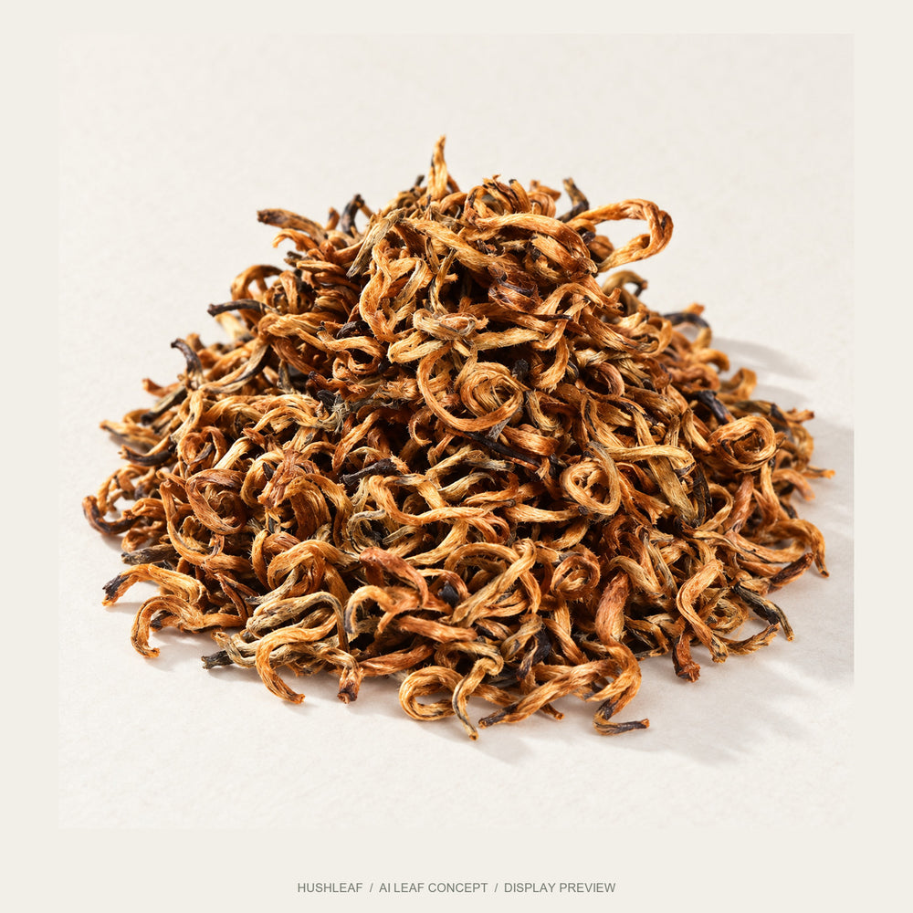 AI leaf concept — Golden Bud Black Tea — Mojiang, Yunnan