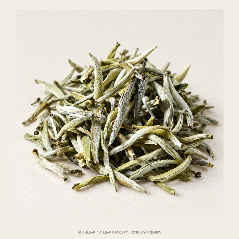 AI leaf concept — Silver Needle White Tea — Jinggu, Yunnan