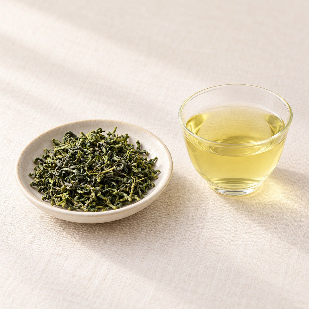 AI brewing scene concept — Laoshan Green Tea — Qingdao, Shandong